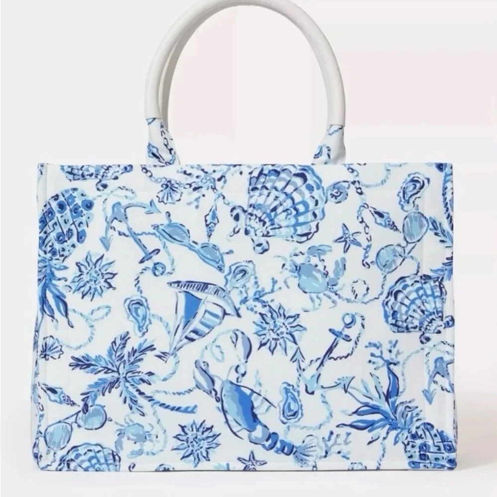 🆕 Lilly Pulitzer ADAIR TOTE in “Resort White Barefoot Beachcomber” MSRP $198 NWT - Picture 9 of 9